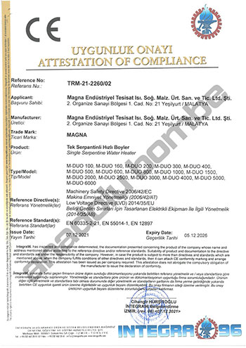  Single Serpentine Boiler Ce Certificate