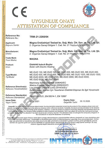  Electric Boiler Ce Certificate