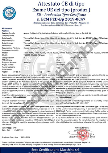 Expansion Tank Certificate
