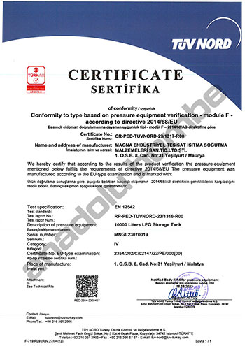  Lpg Tank Ce Certificate